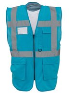 YOKO Sicherheitsweste mit Reflexstreifen und Taschen, Hi-Vis Orange/Black XL, YK801 – Saphir