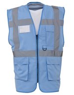 YOKO Sicherheitsweste mit Reflexstreifen und Taschen, Hi-Vis Orange/Black XL, YK801 – Bleu ciel