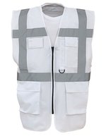 YOKO Sicherheitsweste mit Reflexstreifen und Taschen, Hi-Vis Orange/Black XL, YK801 – Blanc