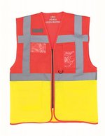YOKO Recycelte Sicherheitsweste mit Reflexstreifen, Hi-Vis Orange S, YK820 – Rouge/Haute visibilite Jaune
