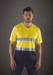 YOKO T-Shirt Col V Hi-Vis avec Tissu Mesh, Hi-Vis Orange/Navy S, YK910 – image 6