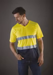 YOKO T-Shirt Col V Hi-Vis avec Tissu Mesh, Hi-Vis Orange/Navy S, YK910 – image 7