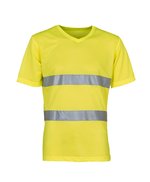 YOKO Hi-Vis V-Kragen T-Shirt mit Netzstoff, Hi-Vis Orange S, YK910 – Bild 3
