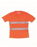 YOKO Hi-Vis V-Kragen T-Shirt mit Netzstoff, Hi-Vis Orange S, YK910 – Hi-Vis Orange