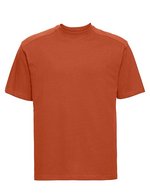 Russel Russell Baumwoll T-Shirt mit Doppelnaht, Black L, Z010 – Orange