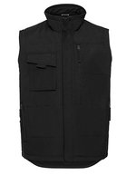 Russel Fleckenabweisende Workwear-Weste mit Taschen in – Black