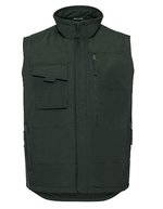 Russel Fleckenabweisende Workwear-Weste mit Taschen in – Bottle Green