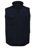 Russel Fleckenabweisende Workwear-Weste mit Taschen in – French Navy