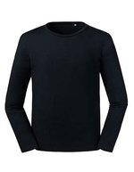 Russel Pure Organic T-Shirt a maniche lunghe in Cotone Biologico, slim, Black XS, Z100M – immagine 2