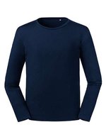 Russel Pure Organic T-Shirt a maniche lunghe in Cotone Biologico, slim, Black XS, Z100M – Blu navy francese