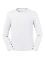 Russel Pure Organic T-Shirt a maniche lunghe in Cotone Biologico, slim, Black XS, Z100M – Bianco