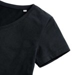 Russel Pure Organic T-Shirt scollo a V in Cotone Biologico da Donna, Black XS, Z103F – immagine 7