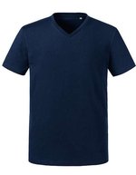 Russel Pure Organic T-Shirt Col V Slim-Fit en Coton Bio, Black XS, Z103M – French Navy