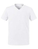 Russel Pure Organic T-Shirt Col V Slim-Fit en Coton Bio, Black XS, Z103M – White