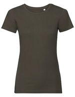Russel Pure Organic Körperbetontes Bio-Baumwoll T-Shirt, White M, Z108F – Fonce Olive