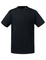 Russell Pure Organic Organic Cotton T-Shirt with Slim Collar, Aqua 104 (S), Z108K – Black