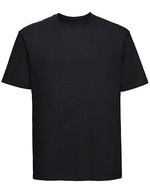 Ringgesponnenes Baumwoll-T-Shirt mit Ripp-Kragen – Black