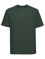 Ringgesponnenes Baumwoll-T-Shirt mit Ripp-Kragen – Bottle Green