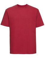Ringgesponnenes Baumwoll-T-Shirt mit Ripp-Kragen – Bright Red