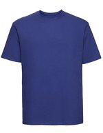 Russel Ringgesponnenes Baumwoll-T-Shirt mit Ripp-Kragen, White XS, Z180 – Bright Royal