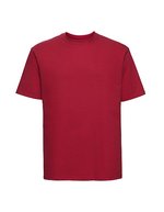 Russel Ringgesponnenes Baumwoll-T-Shirt mit Ripp-Kragen, White XS, Z180 – Classic Red