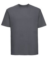 Russel Ringgesponnenes Baumwoll-T-Shirt mit Ripp-Kragen, White XS, Z180 – Convoy Grey (Solid)