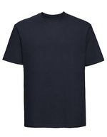 Russel Ringgesponnenes Baumwoll-T-Shirt mit Ripp-Kragen, White XS, Z180 – French Navy