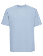 Russel Ringgesponnenes Baumwoll-T-Shirt mit Ripp-Kragen, White XS, Z180 – Mineral Blue