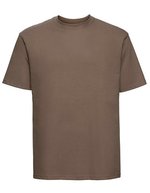 Russel Ringgesponnenes Baumwoll-T-Shirt mit Ripp-Kragen, White XS, Z180 – Mocha