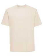 Russel Ringgesponnenes Baumwoll-T-Shirt mit Ripp-Kragen, White XS, Z180 – Natural
