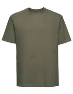 Russel Ringgesponnenes Baumwoll-T-Shirt mit Ripp-Kragen, White XS, Z180 – Olive