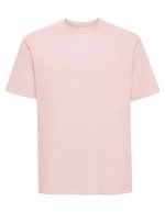 Russel Ringgesponnenes Baumwoll-T-Shirt mit Ripp-Kragen, White XS, Z180 – Powder Rose