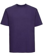 Russel Ringgesponnenes Baumwoll-T-Shirt mit Ripp-Kragen, White XS, Z180 – Purple