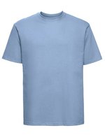 Russel Ringgesponnenes Baumwoll-T-Shirt mit Ripp-Kragen, White XS, Z180 – Sky