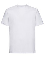 Ringgesponnenes Baumwoll-T-Shirt mit Ripp-Kragen – White
