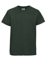 T-Shirt mit Ripp-Kragen für Kinder – Bottle Green