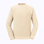 Russel Pure Organic Sweat-Shirt en Coton Bio avec Poignets Côtelés, Aqua XS, Z208M – Natural