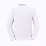 Russel Pure Organic Sweat-Shirt en Coton Bio avec Poignets Côtelés, Aqua XS, Z208M – White