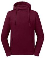 Russel Pure Organic Pullover con cappuccio in Cotone Biologico collo alto, Aqua XS, Z209M – Borgogna
