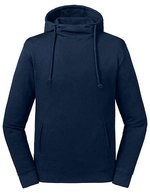Russel Pure Organic Pullover con cappuccio in Cotone Biologico collo alto, Aqua XS, Z209M – Blu navy francese