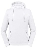 Russel Pure Organic Pullover con cappuccio in Cotone Biologico collo alto, Aqua XS, Z209M – Bianco