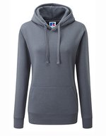 Russel Kapuzen Sweatshirt mit Kopfhörerführung für Damen, Black XS, Z265F – Convoy Grey (Solid)