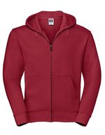 Russel Authentischer Sweatjacke mit Zip-Kapuze – Classic Red