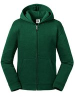Zipped Hooded Felpa in cotone – Bottle Green