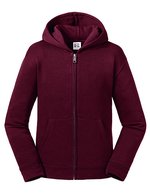 Zipped Hooded Felpa in cotone – Burgundy