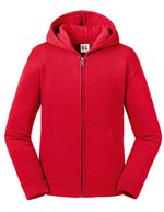 Zipped Hooded Felpa in cotone – Classic Red