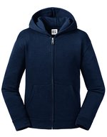 Zipped Hooded Felpa in cotone – Blu navy francese