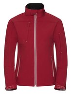 Russel Softshell-Jacke mit Bionic-Finish® für Damen, Black XS, Z410F – Classic Red