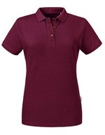 Russel Pure Organic Polo in Cotone Biologico da Donna, Aqua XS, Z508F – Borgogna