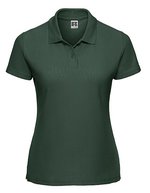 Russel Polycotton Polo mit Seitenschlitzen für Damen – Bottle Green